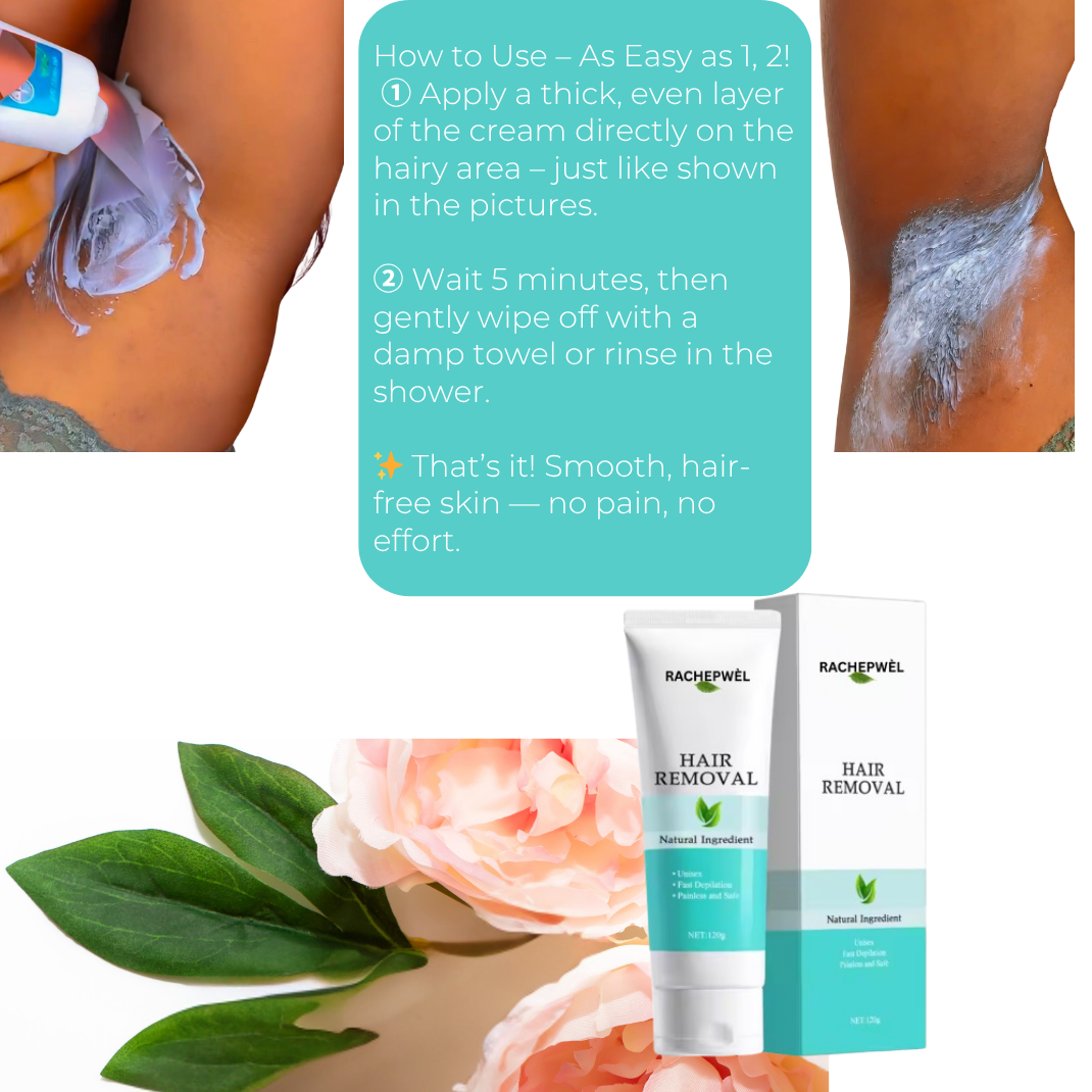 Hair Removal Cream Natural Organic Rachepwèl
