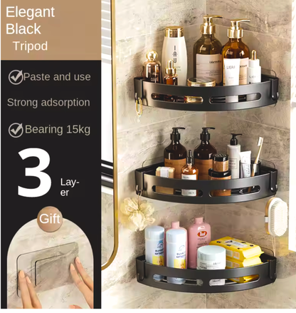 No Drill 1/3 PCS Bathroom Shelf, Storage Organizer