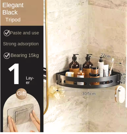No Drill 1/3 PCS Bathroom Shelf, Storage Organizer