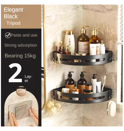 No Drill 1/3 PCS Bathroom Shelf, Storage Organizer