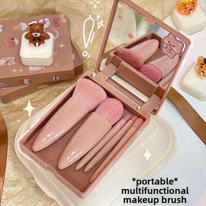 Portable 5-piece makeup brushes