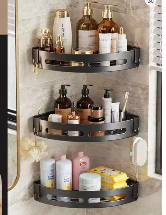 No Drill 1/3 PCS Bathroom Shelf, Storage Organizer