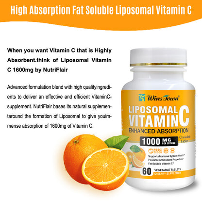 20pcs Liposomal Vitamin C 1000mg – Enhanced Absorption | Immune Support & Antioxidant Supplement (60 Tablets)