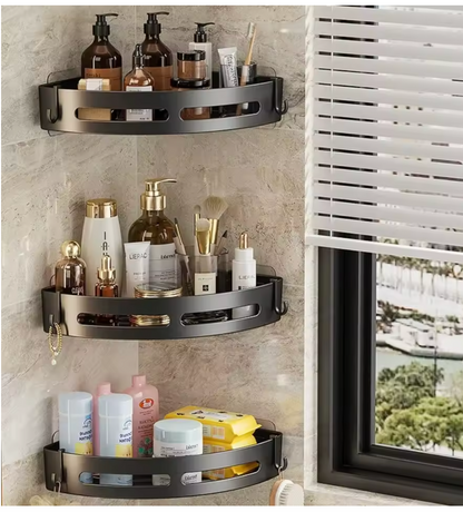 No Drill 1/3 PCS Bathroom Shelf, Storage Organizer